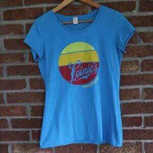 leinies summer shandy tshirt * ladies size large * fitted * blue * Leinenkugel's